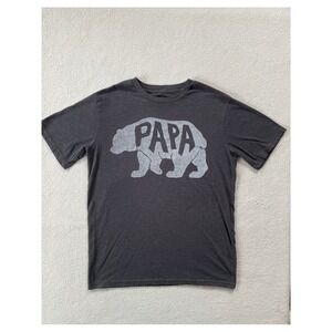 Mad Engine Mens Small T-Shirt Gray Papa Bear Tee Shirt Fathers Day Humor Dad